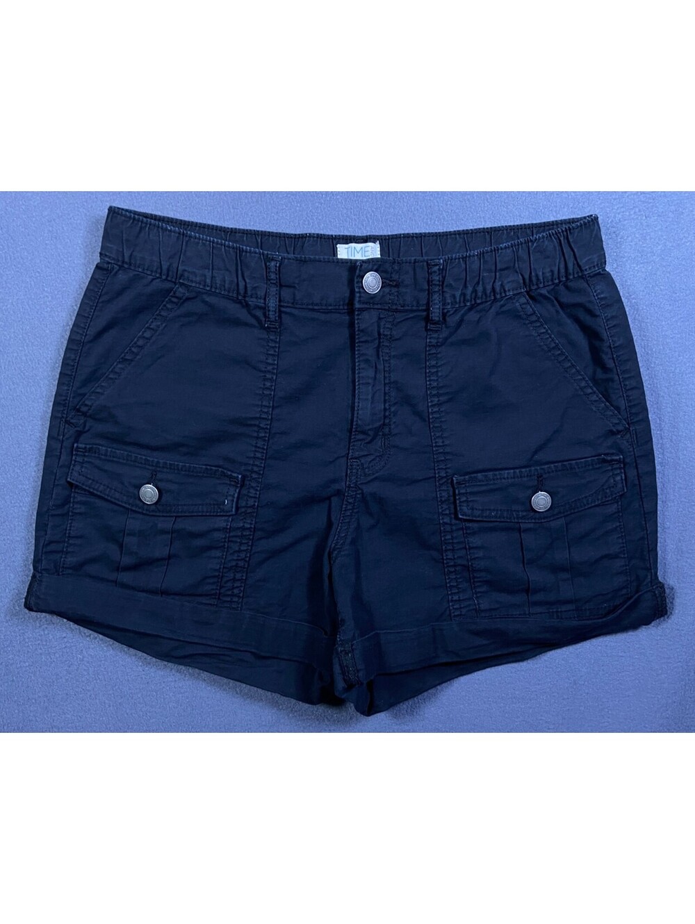 Time And Tru Womens Black Cargo Short Size 10 32x4 Hiking Gardening Outdoors EUC